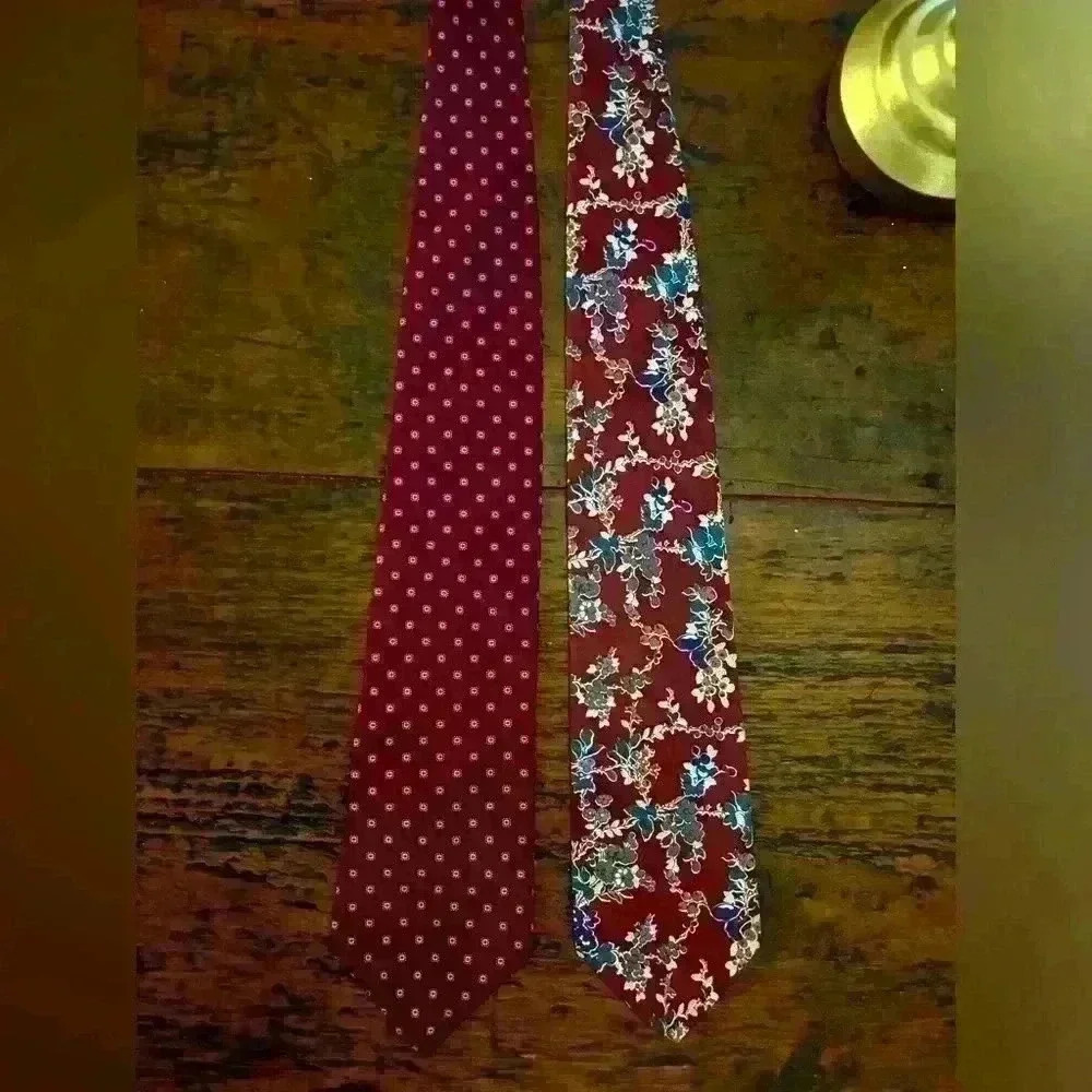 Set Of Bert Pulitzer Hand Printed All Silk Ties